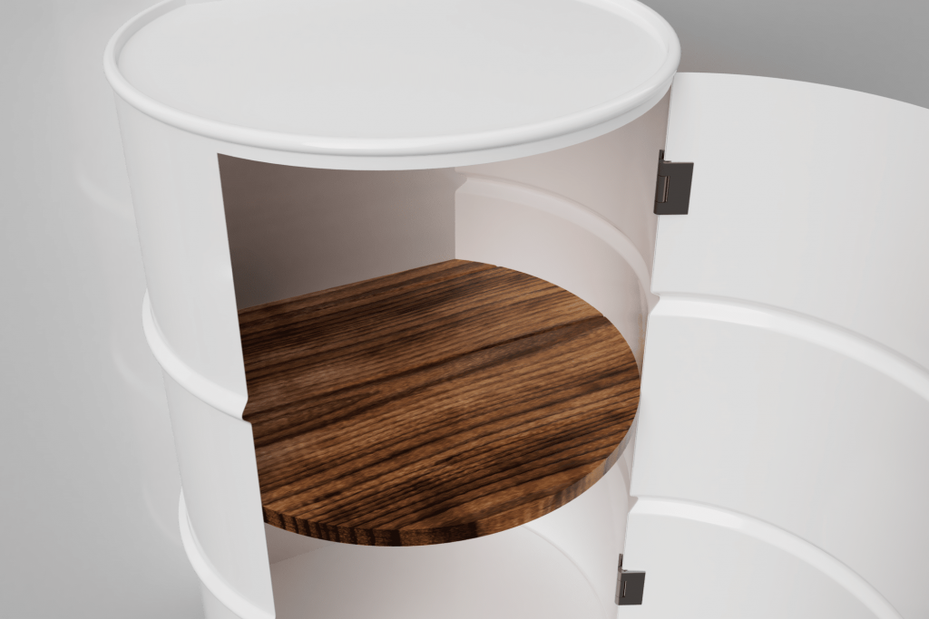 Ölfass Oberschrank mit Altholz