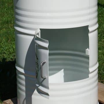 Ölfass Stehtisch mit Tür